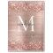 Rose Gold Glitter Brushed Metal Monogram Script