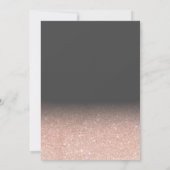 Rose gold glitter brushstrokes photo graduation invitation (Back)