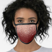 Rose Gold Glitter Burgundy Blush Pink Black Cloth Face Mask (Worn Her)