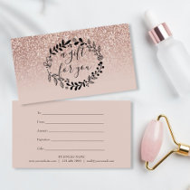 Rose Gold Glitter Business Gift Certificate