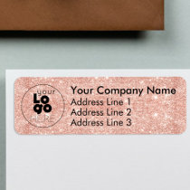 Glam Faux Rose Gold Glitter Return Address Labels, Zazzle