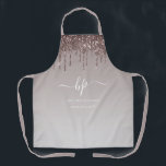 Rose Gold Glitter Business Staff Uniform Monogram Apron<br><div class="desc">Rose Gold Glitter Business Staff Uniform Monogram</div>