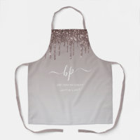 Rose Gold Glitter Business Staff Uniform Monogram