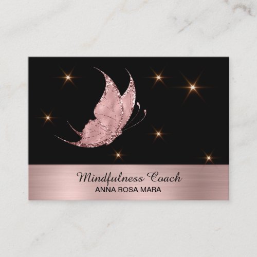  Rose Gold Glitter Butterfly Mystical Magical Business Card