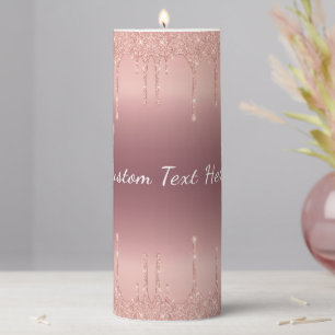 Rose Gold Glitter Candle with Custom Text
