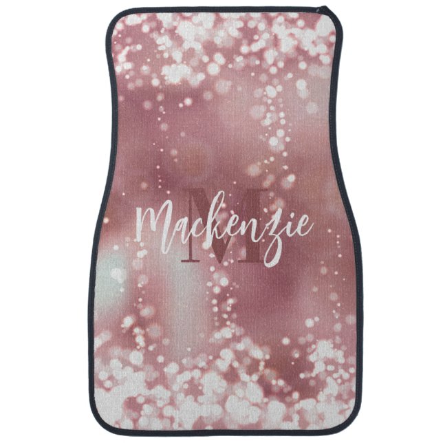 Rose Gold Glitter Car Floor Mat (Front)