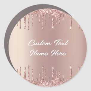 Rose Gold Glitter Car Magnet with Custom Text
