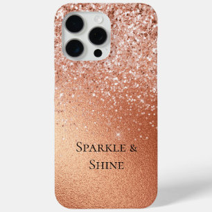 Rose Gold Glitter iPhone 15 Pro Max Case