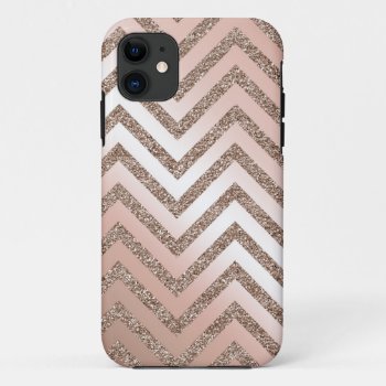 Rose Gold Glitter Chevron Case by Opheliafpg at Zazzle
