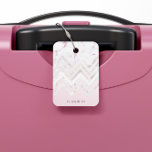 Rose Gold Glitter Chevron Pink Marble Monogram Luggage Tag<br><div class="desc">Blush background with an elegant monogram on the bottom a with glitter rose gold chevron pattern in the middle and rose marble on the top. Elegant and chic item that can be customized very easily. Check our store for more matching items.</div>