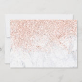 Rose gold glitter chic marble graduate typography invitation (Back)