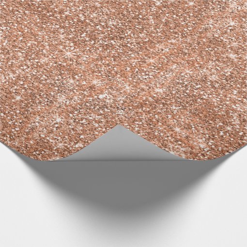 Rose gold Glitter Christmas Wrapping Paper Zazzle