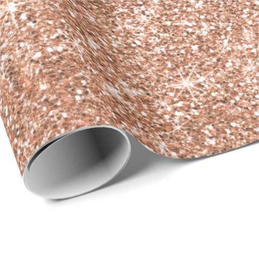 Rose gold Glitter Christmas Wrapping Paper Zazzle