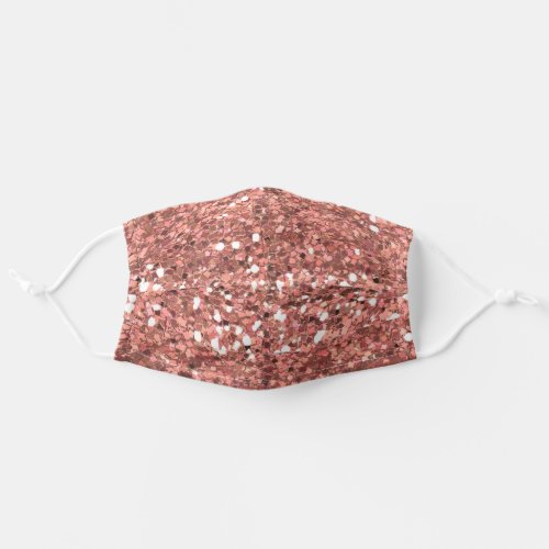 Rose Gold Glitter Chunky Sequin Pretty Adult Cloth Face Mask