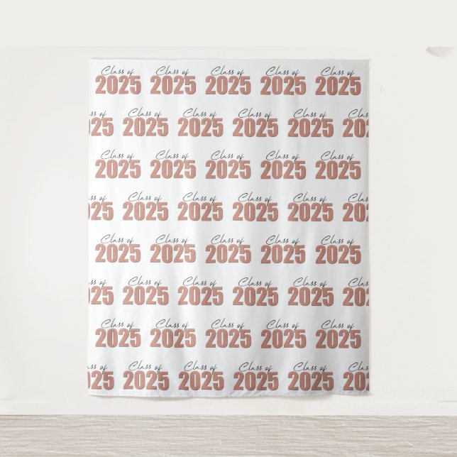 Rose Gold Glitter Class of 2025 Photo Backdrop (Front)
