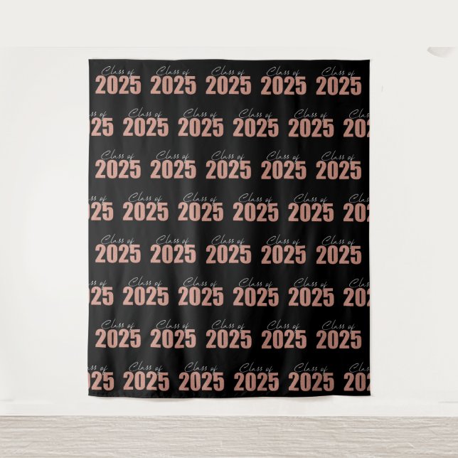 Rose Gold Glitter Class of 2025 Photo Backdrop (Front)