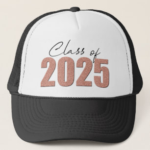Rose Gold Glitter Class of 2025 Trucker Hat