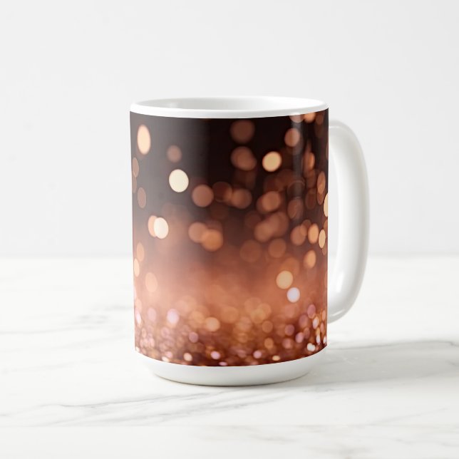 Rose Gold Glitter Coffee Mug (Front Right)