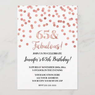 Rose Gold Glitter Confetti 65 and Fabulous Invitation