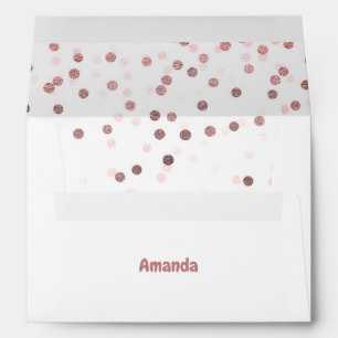 Rose Gold Glitter Confetti Envelope
