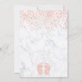 Rose gold glitter confetti marble baby shower invitation (Back)