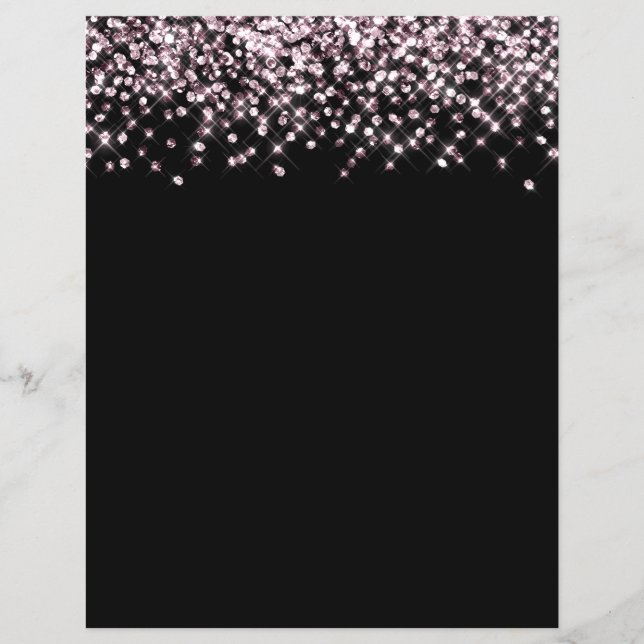 Rose Gold Glitter Confetti Scrapbook Paper (Front)