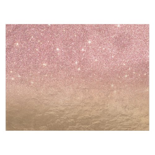 Rose Gold Glitter Crumbled Foil Ombre Gradient Tablecloth