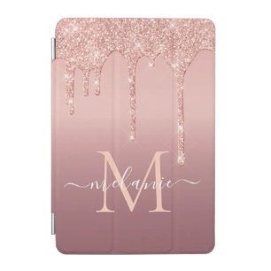 Rose Gold Glitter Custom Letter Name iPad Cover