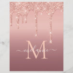 Rose Gold Glitter Custom Letter Name Letterhead<br><div class="desc">Letterhead with Monogram Name Text Rose Gold Blush Glitter Sparkle Personalized Birthday - Anniversary or Wedding Gift / Suppliest - Add Your Letter / Name - Text or Remove - Make Your Special Gift - Resize and move or remove and add text / elements with customization tool. Design by MIGNED....</div>