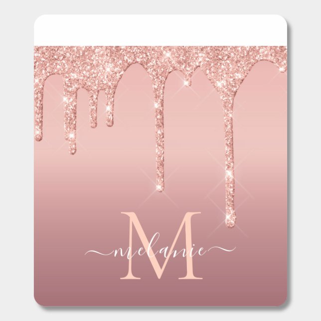 Rose Gold Glitter Custom Letter Name Personalized Breath Savers® Mints (Sticker)