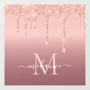 Rose Gold Glitter Custom Letter Name Wall Decal