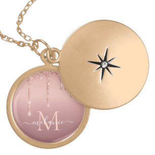 Rose Gold Glitter Custom Letter Your Name Necklace