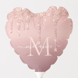 Rose Gold Glitter Custom Name Letter Balloon Gift