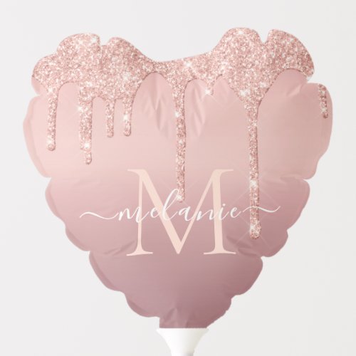 Rose Gold Glitter Custom Name Letter Balloon Gift