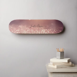 ROSE GOLD Glitter Custom Name Skateboard