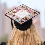 Rose Gold Glitter Custom Photo Collage Name Year Graduation Cap Topper<br><div class="desc">Make this trendy modern rose gold glitter photo collage graduation cap topper unique with 12 of your favorite photos with family and friends. The design also features your name and class year.</div>