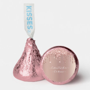 Rose Gold Glitter Custom Text Gift Hershey®'s Kisses®