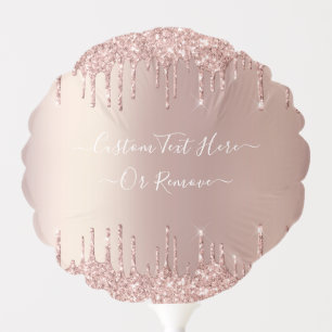 Rose Gold Glitter Custom Text Name Balloon Gift