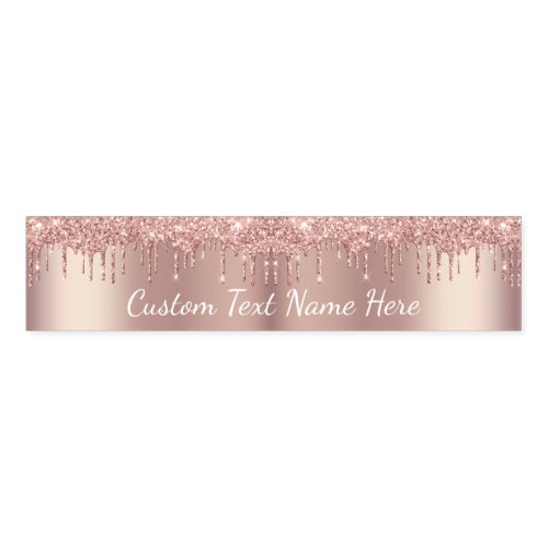 Rose Gold Glitter Custom Text Name Napkin Bands