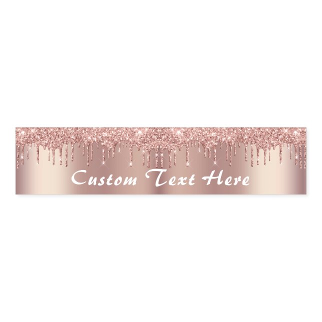 Rose Gold Glitter Custom Text Napkin Bands (Unfolded)