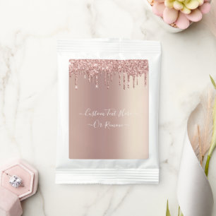Rose Gold Glitter Custom Text Personalized Margarita Drink Mix