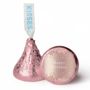 Rose Gold Glitter Custom Text Your Happy Birthday Hershey®'s Kisses®