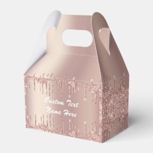 Rose Gold Glitter Custom Text Your Name Gift Box