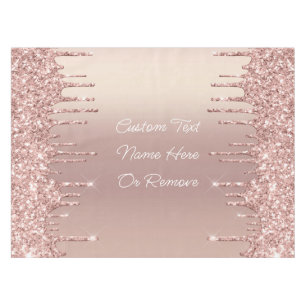 Rose Gold Glitter Custom Text Your Name Tablecloth