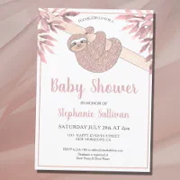 Sloth baby hot sale shower invitations