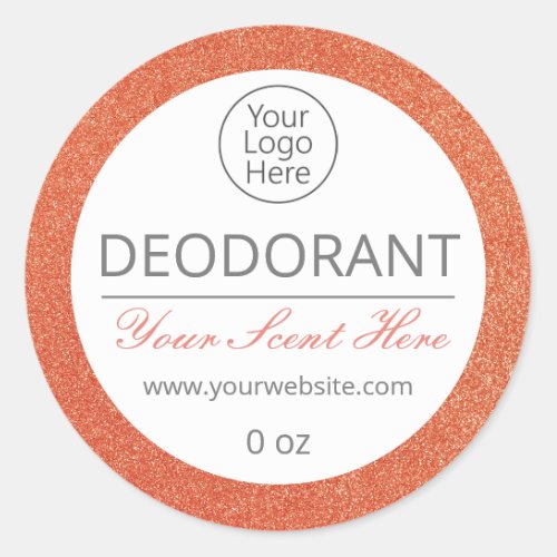 Rose Gold Glitter Deodorant Labels Business Logo