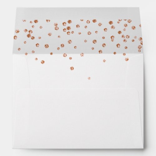 Rose gold glitter discs return address Envelope