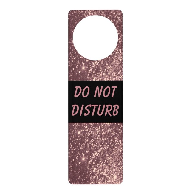 Rose Gold Glitter  | Do Not Disturb Sign (Front)