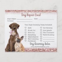 Blue Glitter Dog Grooming Report Card Flyer | Zazzle