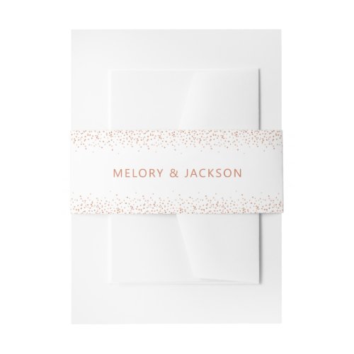 Rose Gold glitter dots Invitation Belly Band